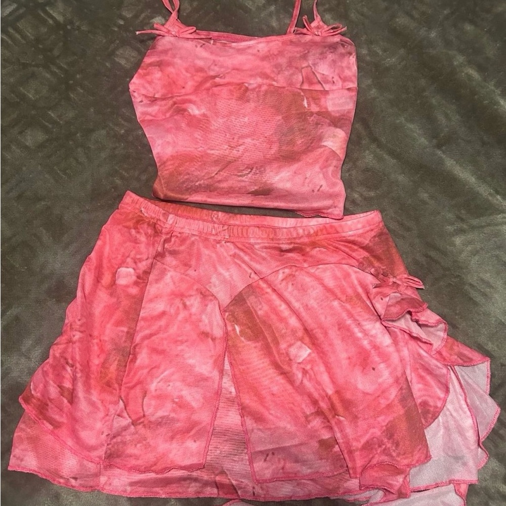 Stylish Pink Women's Two-Piece Set